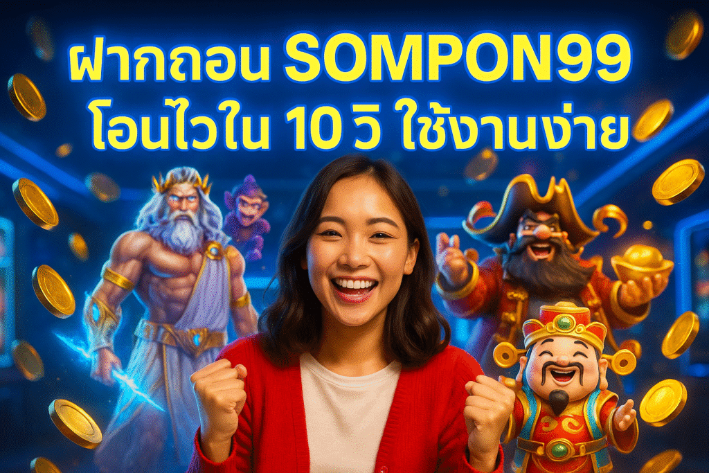 ฝากถอน SOMPON99 โอนไวใน 10 วิ ใช้งานง่าย